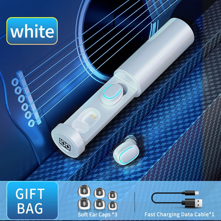 Écouteurs Bluetooth sans fil C1 Bluetooth 5.0 TWS à affichage numérique tactile avec boîtier de chargement, cheminée circulaire